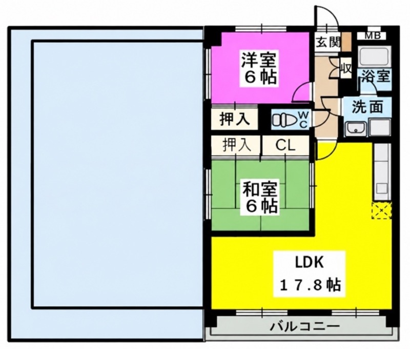 ＪＲ鹿児島本線 春日駅 徒歩12分 4階建 築36年の間取り写真