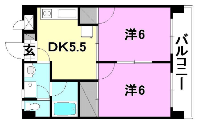 松山市高岡町のマンションの間取り