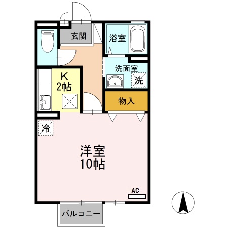 シャンポール岩田B棟　大和の間取り