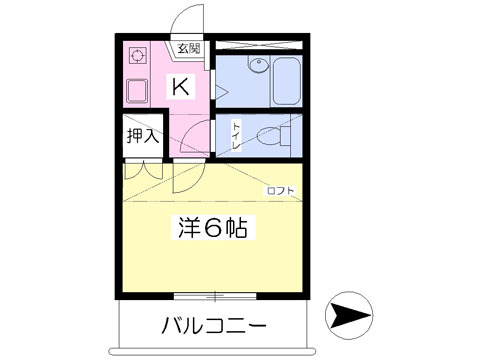 松山市古川北のアパートの間取り