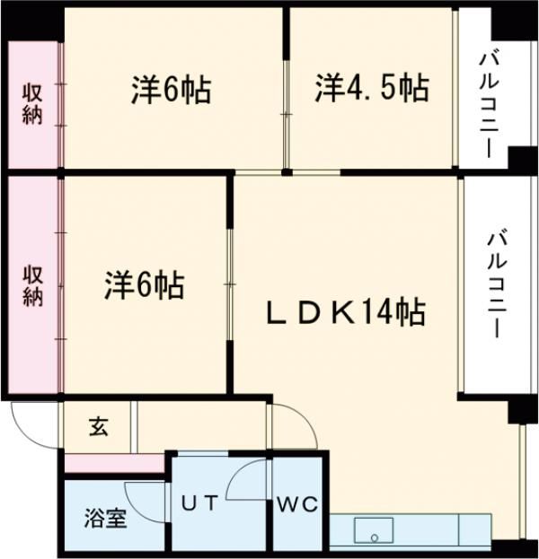 京都市中京区西ノ京中御門東町のマンションの間取り