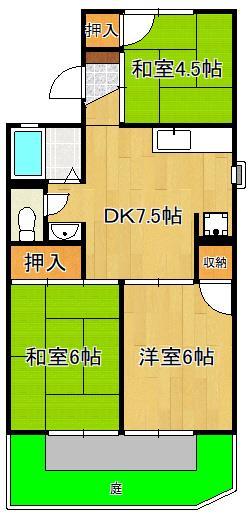 ボンセジュール企救丘Ｂ棟の間取り