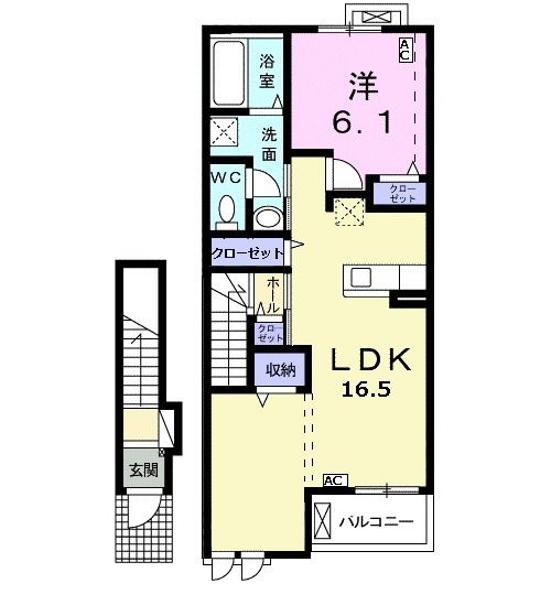 瑞穂市横屋のアパートの間取り