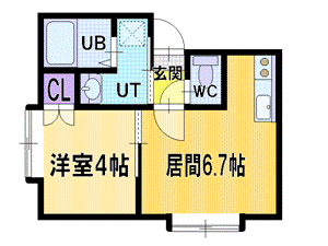 札幌市厚別区厚別中央五条のアパートの間取り