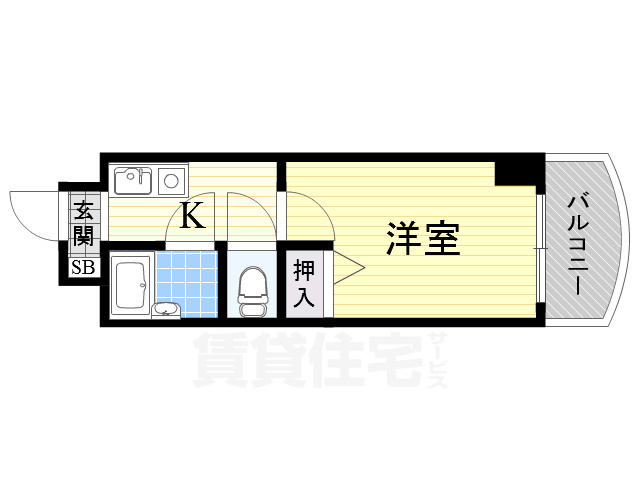 大阪市東淀川区豊里のマンションの間取り