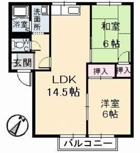 呉市天応東久保のアパートの間取り