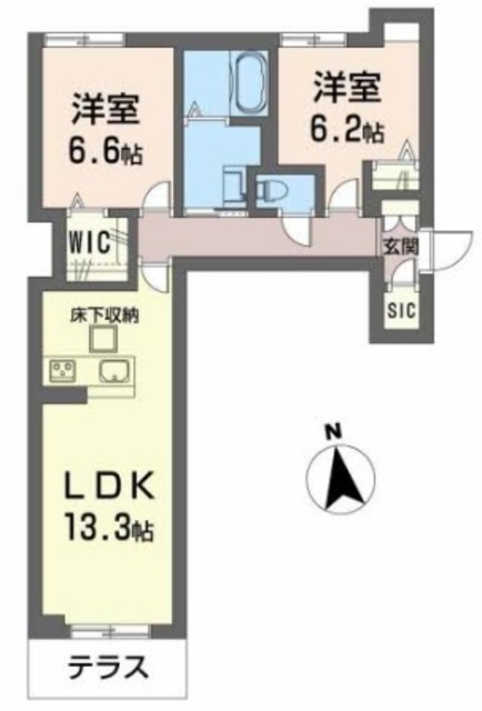 【東近江市八日市上之町のマンションの間取り】