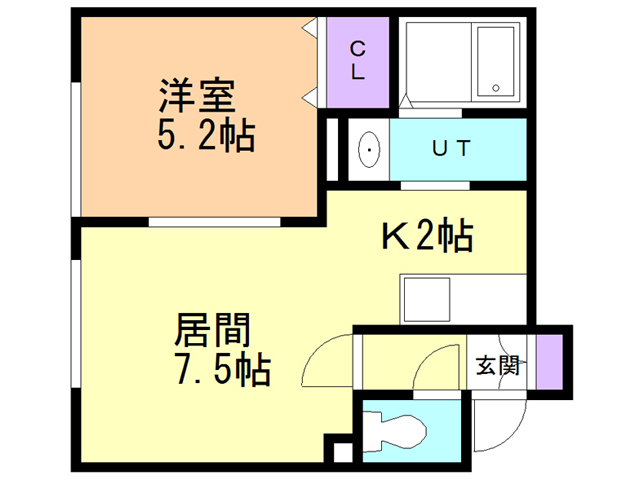 苫小牧市錦町のアパートの間取り