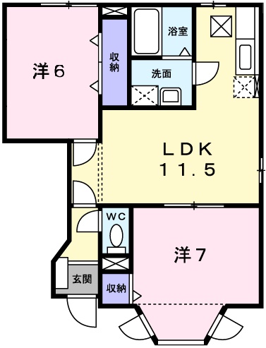 加西市北条町古坂のアパートの間取り