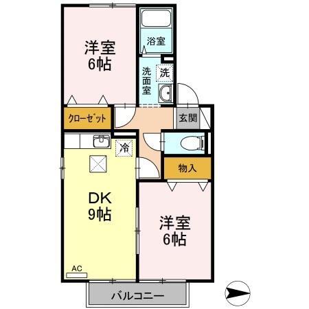 【松山市南江戸のアパートの間取り】