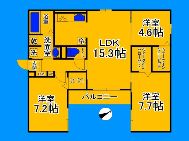 大阪市住吉区長居のアパートの間取り