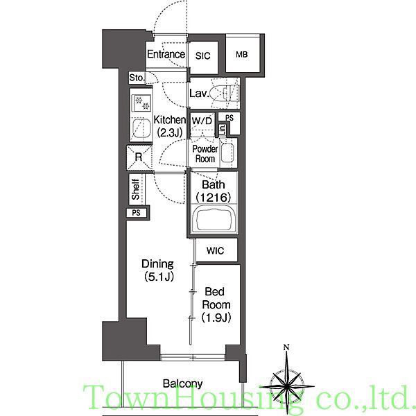 新宿区新宿のマンションの間取り