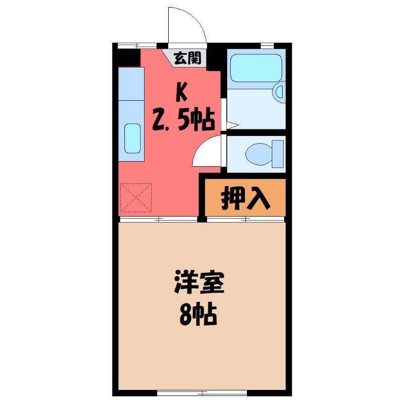 太田市藤阿久町のアパートの間取り