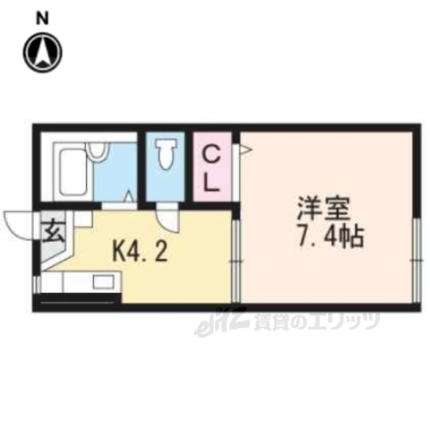 東近江市八日市清水のアパートの間取り