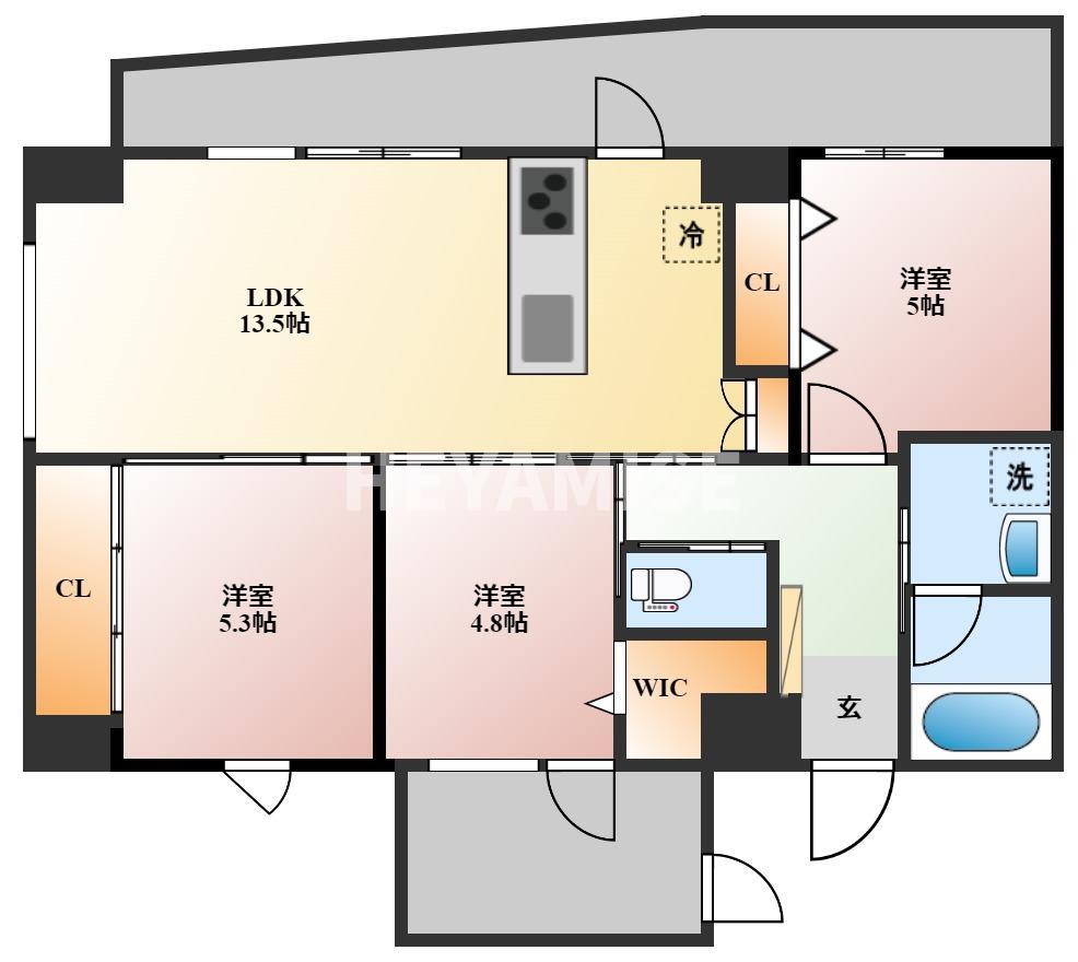 長崎市籠町のマンションの間取り