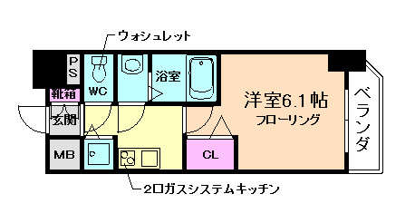 プレサンス野田阪神駅前ザ・プレミアムの間取り