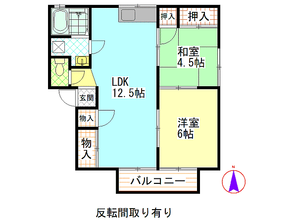 広島市安佐南区上安のアパートの間取り