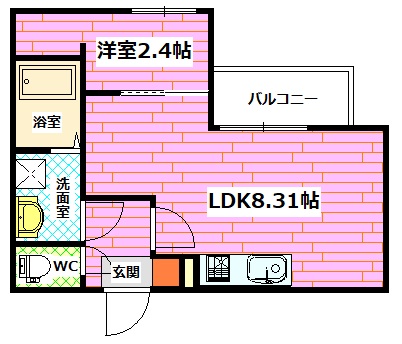 安芸郡海田町栄町のアパートの間取り