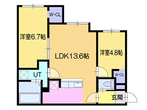 札幌市厚別区厚別東三条のマンションの間取り