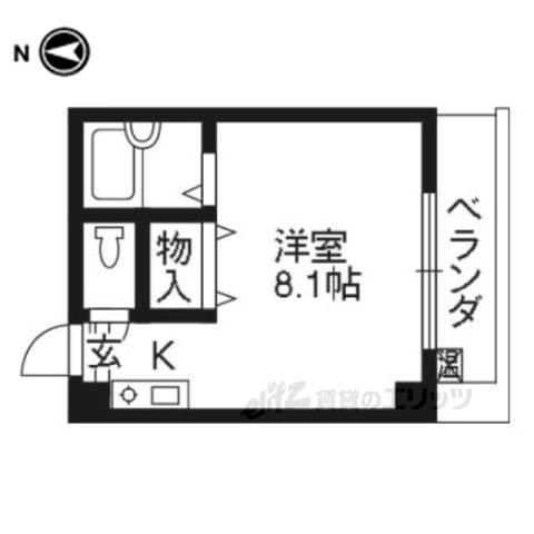 京都市上京区田中町のマンションの間取り