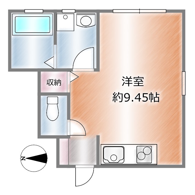 ステラ野田（２階建の１階部分）の間取り