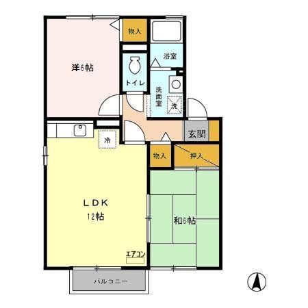 松戸市高塚新田のアパートの間取り