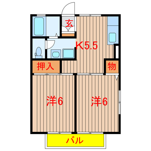 船橋市前原東のアパートの間取り