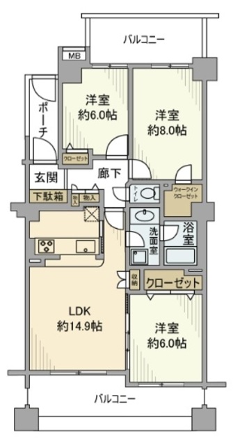 ヒルズ久が原参番館の間取り