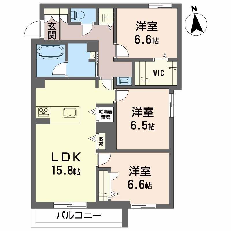 高岡市木津のマンションの間取り