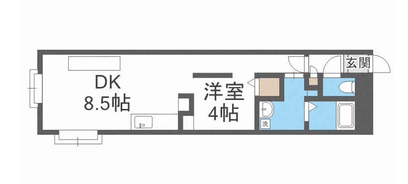 札幌市南区澄川四条のマンションの間取り