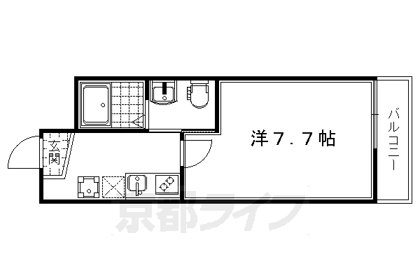 京都市中京区壬生西土居ノ内町のマンションの間取り