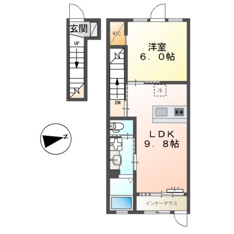 伊勢原市下糟屋のアパートの間取り