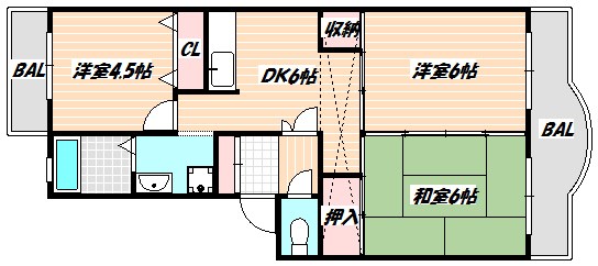 船橋市海神町南のマンションの間取り