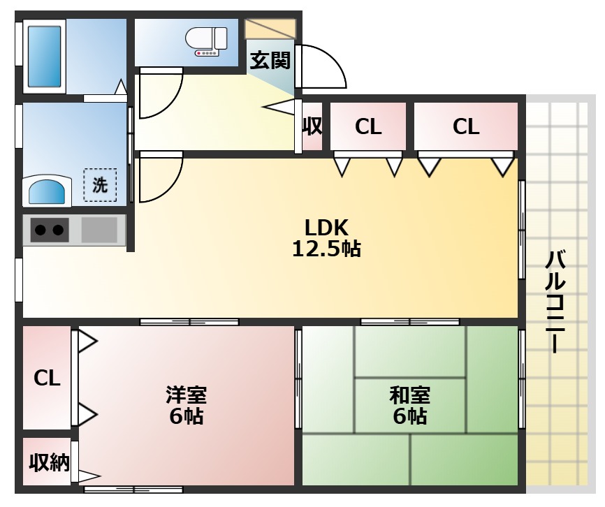 サンアベニュー葛原Ｃ棟の間取り