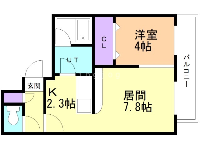 札幌市西区発寒七条のマンションの間取り