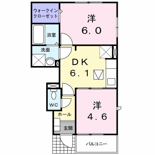 高岡市伏木古府のアパートの間取り