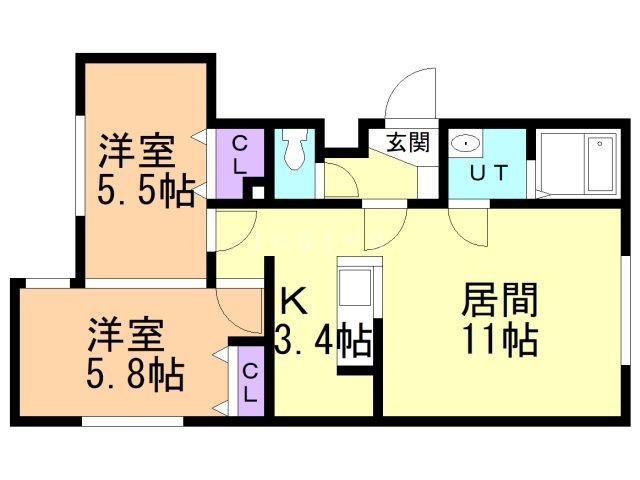 サリーヴィラ月寒東の間取り