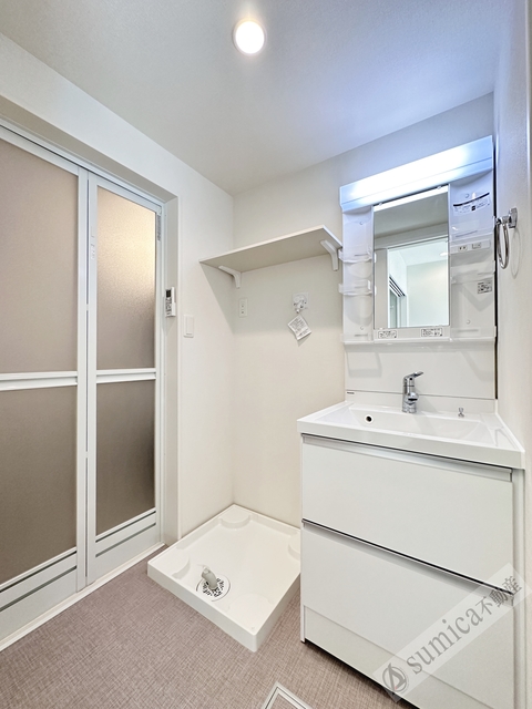 洗面設備　脱衣所スペースも広さ十分＾＾