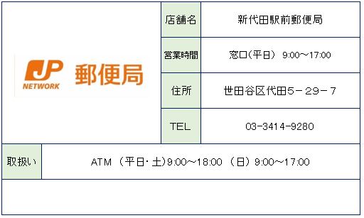郵便局　新代田駅前郵便局（郵便局）まで65m
