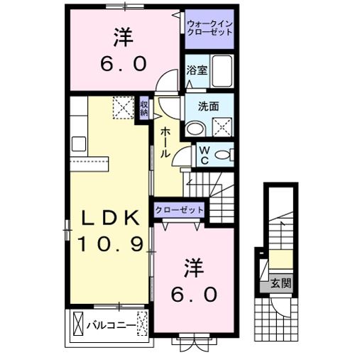 トゥインクル富田Aの間取り写真