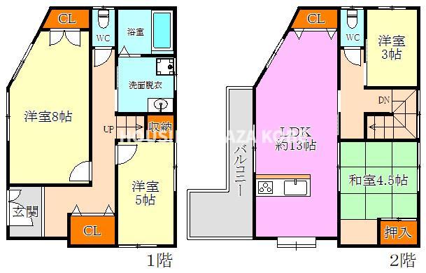 塩屋町3丁目貸家の間取り写真