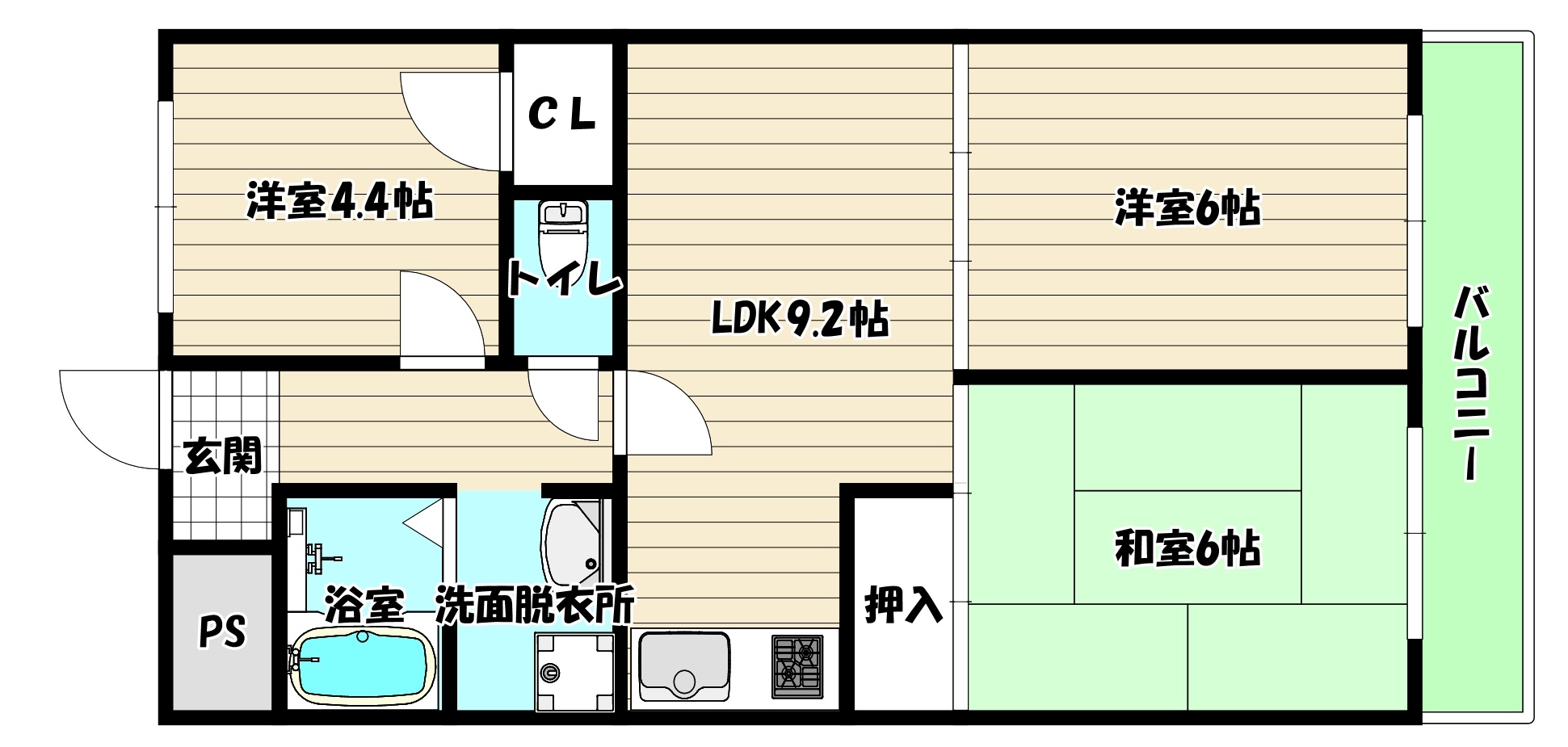 地下鉄御堂筋線 東三国駅 徒歩14分 7階建 築42年の間取り写真