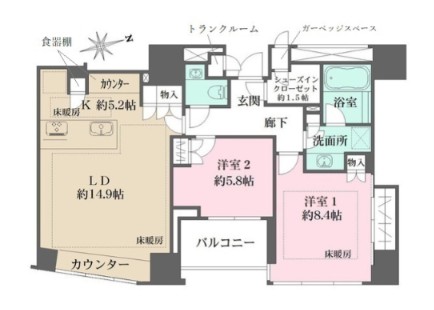 東京メトロ半蔵門線 半蔵門駅 徒歩8分 17階建 築3年の間取り写真