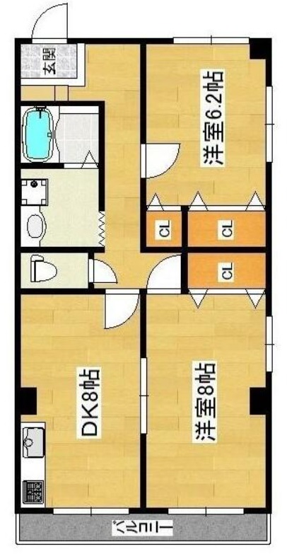 呉市平原町のアパートの間取り