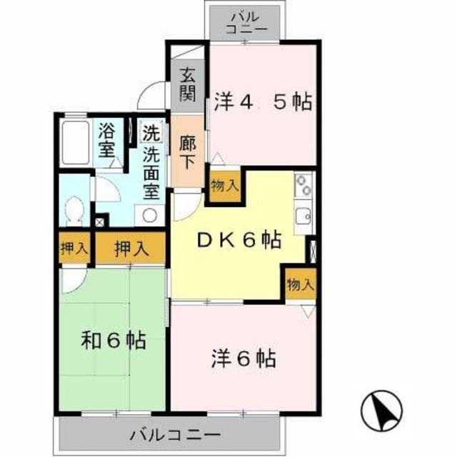 神戸市垂水区福田のアパートの間取り