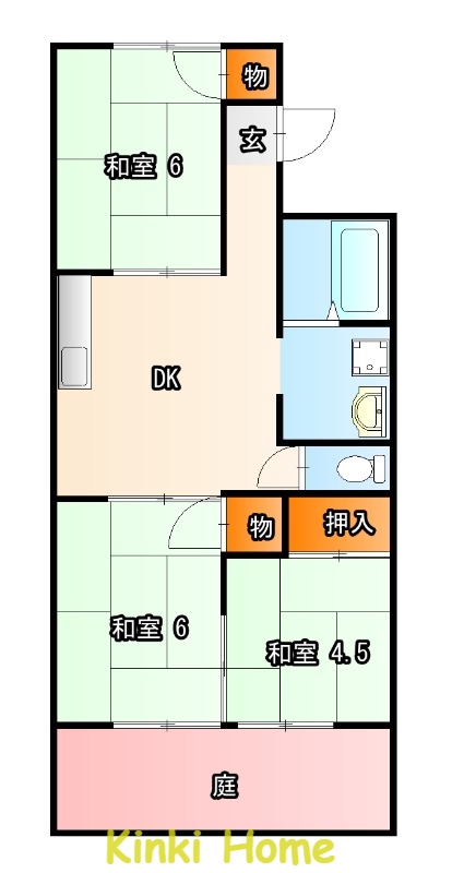 和歌山市木ノ本のアパートの間取り