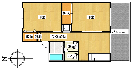 神戸市垂水区山手のアパートの間取り