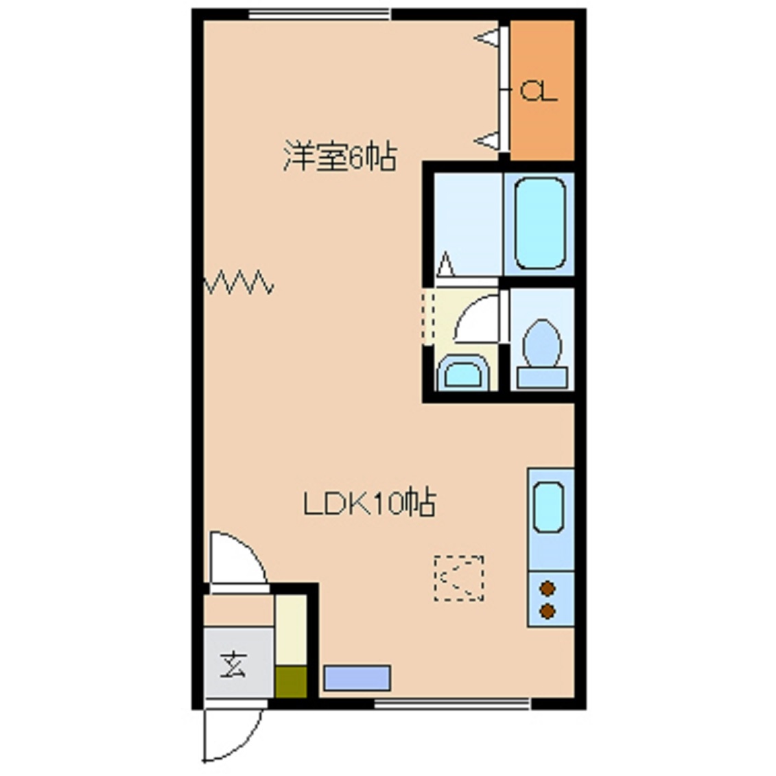 名寄市大通南のアパートの間取り