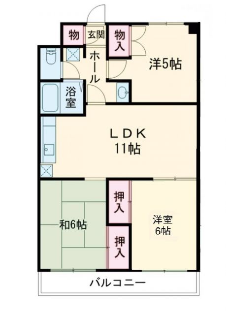 足立区大谷田のマンションの間取り