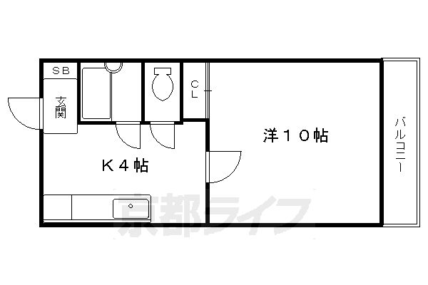 京都市左京区聖護院山王町のマンションの間取り